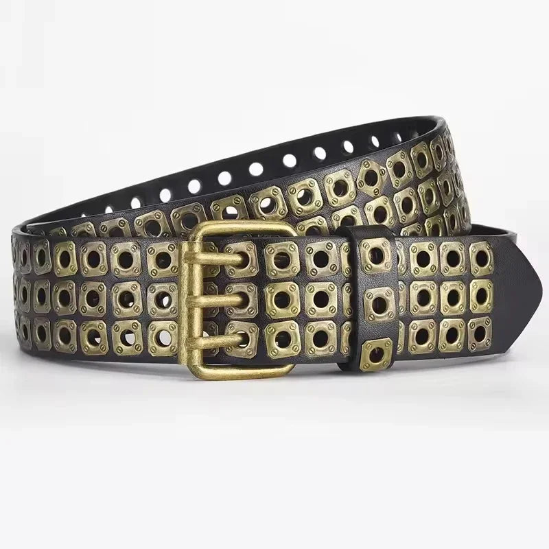 Belts Punk Streetwear Women's PU Leather Belt — Personalised Studded Hardware — view 9 of belts