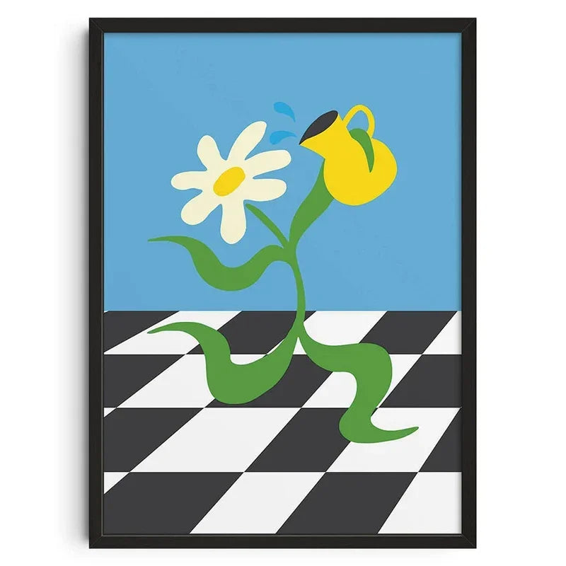 Retro Abstract Nourishing Soul Canvas Poster &mdash; Classic Wall Art for Living Room Decor — view 4 of wall art & prints