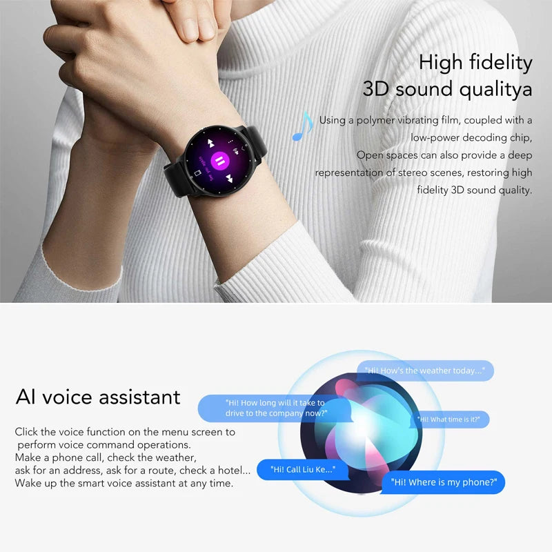 2026 Men's Ultra-Slim Smart Watch — 100+ Sports Modes AI Voice Bluetooth Smartwatch — view 5 of smart watches