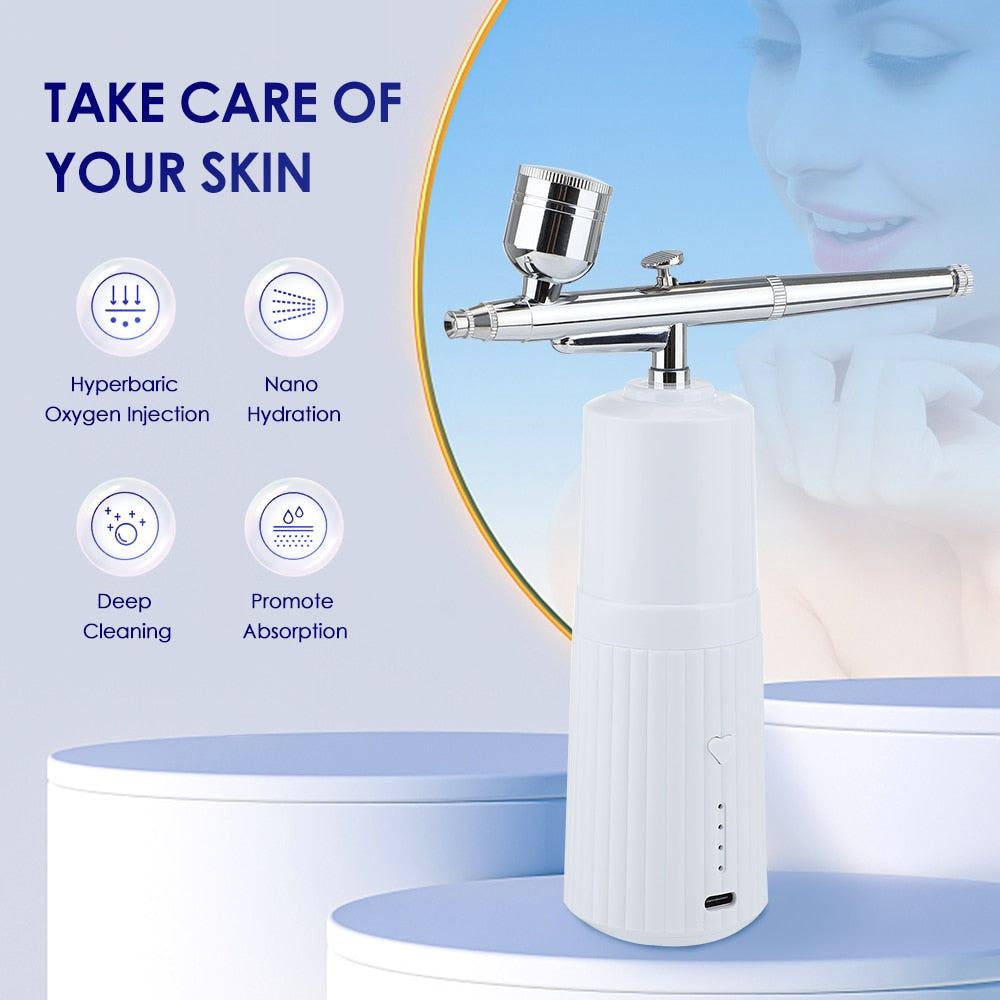 High Pressure Nano Spray Oxygen Injector Household Portable Handheld Facial Moisturizing Beauty Apparatus Skin Care USB Charging