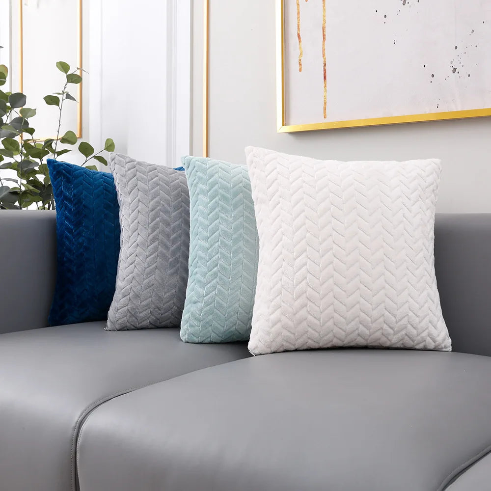 Plush Decorative Pillowcase &mdash; 43&times;43 cm Soft Geometric Throw Pillow Cover for Home &amp; Car — view 3 of cushion covers & pillow cases