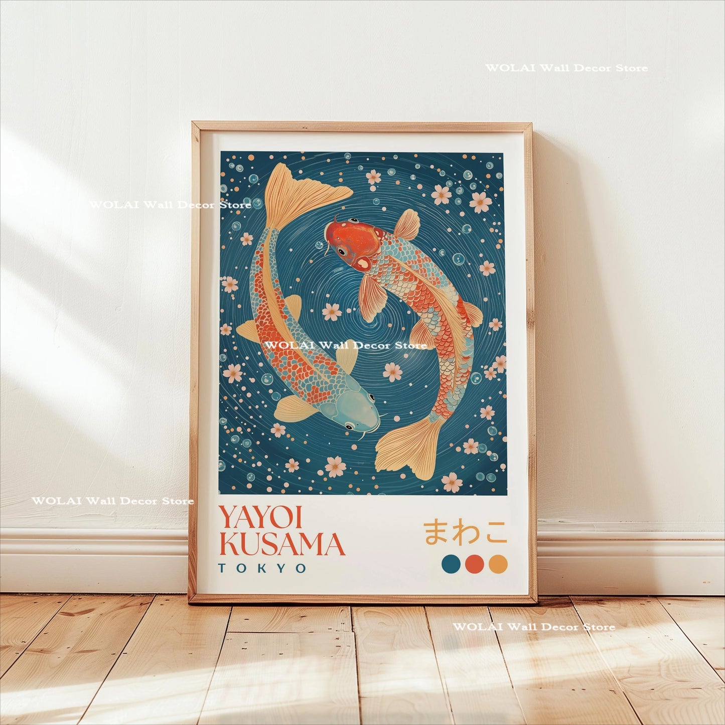 Yayoi Kusama Koi &amp; Jellyfish Canvas Poster &mdash; Japanese Hokusai Giant Wave Wall Art — view 9 of wall art & prints