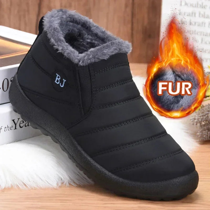 Waterproof Winter Boots for Women — Plush Snow Boots Couple's Cotton Ankle Boots — view 1 of boots