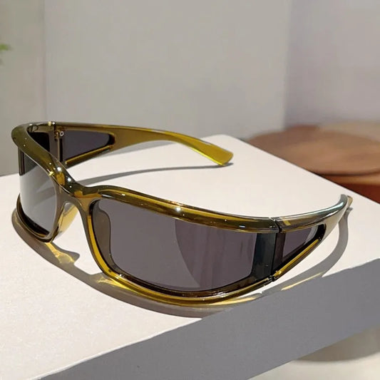Y2K Wrap Sunglasses 2025 — Sports Round Cycling Shades Anti-UV Windproof Trendy Gen-Z Eyewear — view 1 of sunglasses