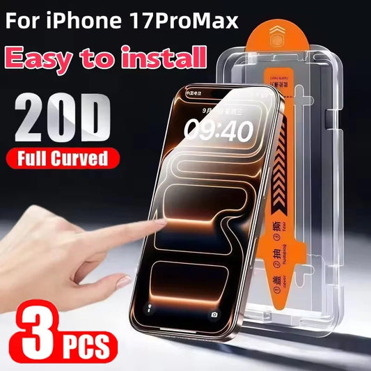 3Pcs Oleophobic Easy-Install Screen Protector for iPhone 17/16/15 Pro Max Matte — view 1 of screen protectors
