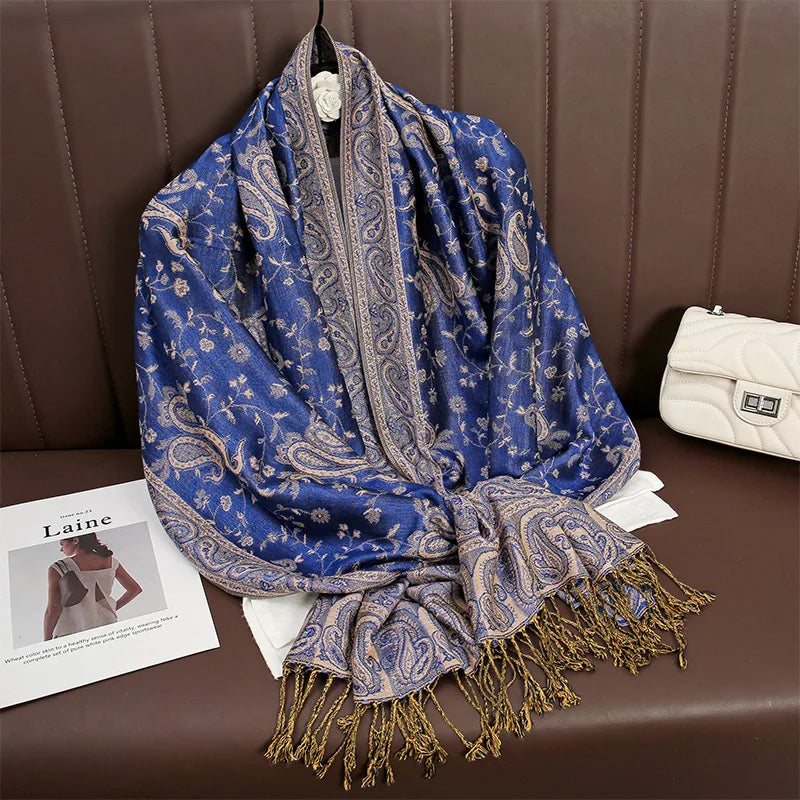 Hijab Scarf Long Pashmina — Lightweight Modest-Fashion Essential Cashmere Shawl Turban Head Wrap — view 19 of scarves & wraps