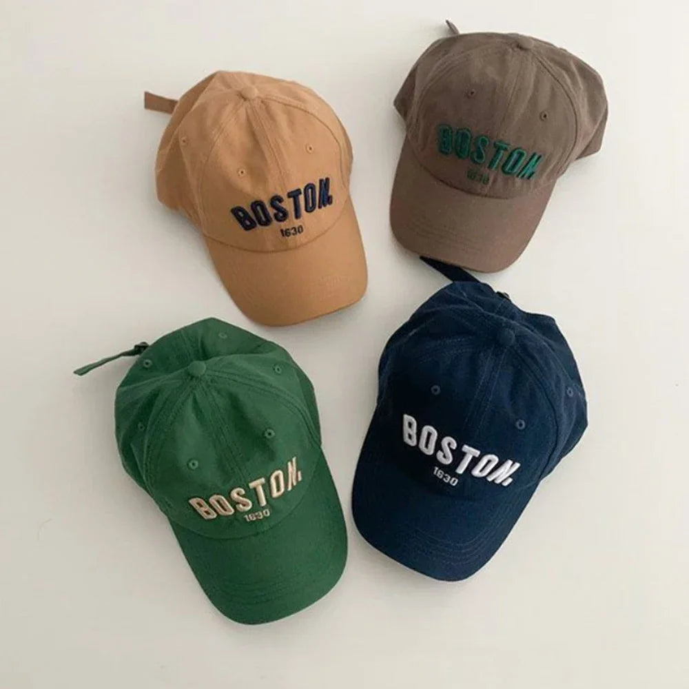 Kids Embroidered Letters Baseball Cap - Korean-Style Varsity Cap for Boys & Girls — view 3 of kids baseball caps