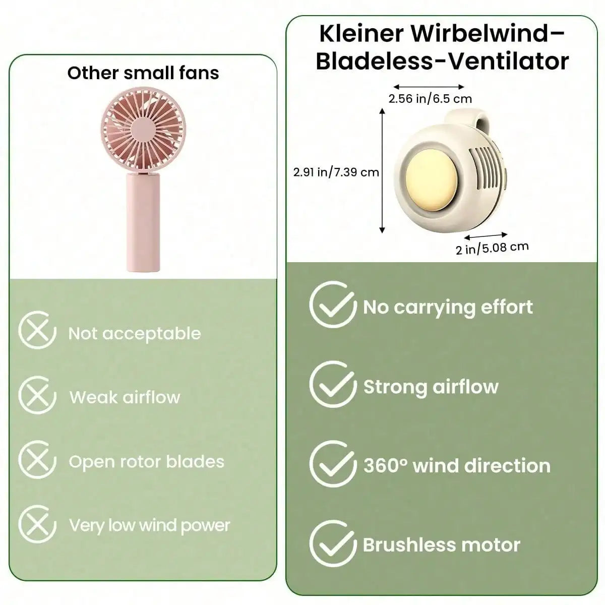 Clip-On Bladeless Mini Fan, 3 Speeds, Hands-Free Travel Fan — view 5 of personal fans