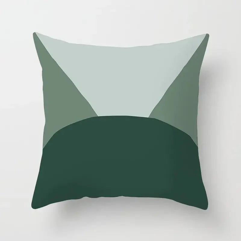Delicate Green Geometric Pillowcase — Breathable Art-Pattern Cushion Cover for Home — view 3 of cushion covers & pillow cases