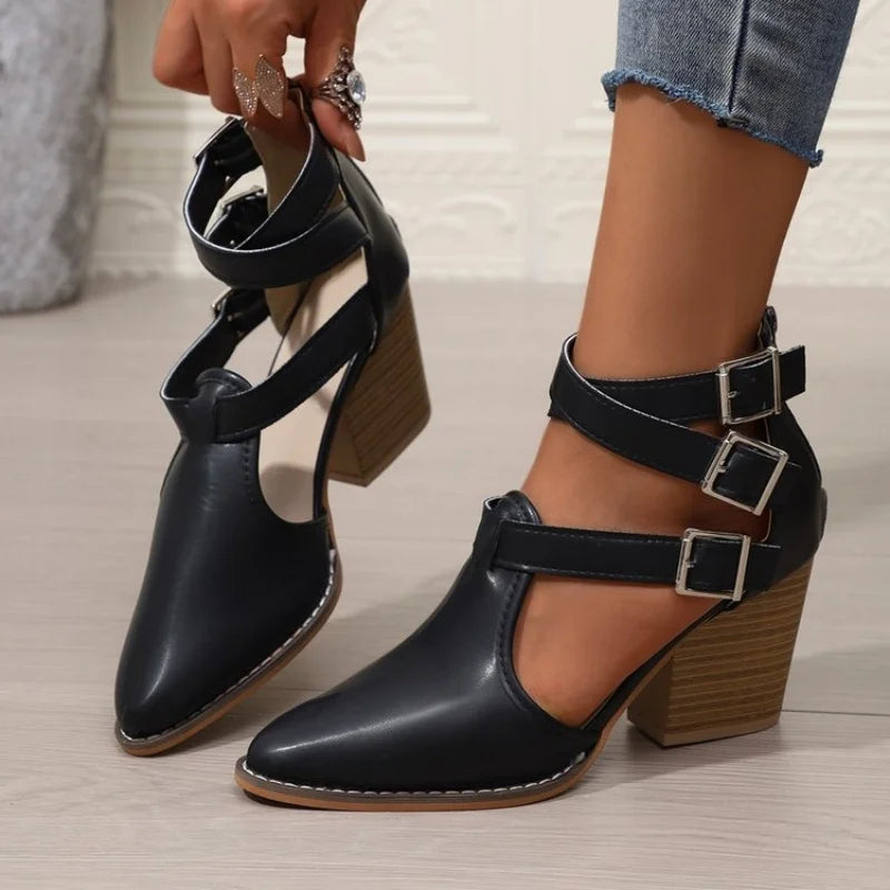 Sandals & Slides — Pointed-Toe Soft Leather High-Heel Sandals, Elegant Dress Heels — view 5 of sandals & slides