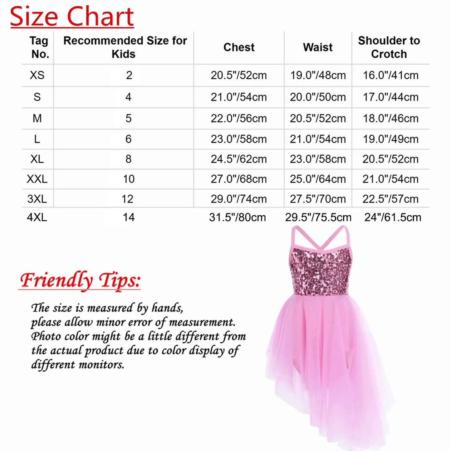 Kids Girls Sequin Ballet Tutu Hi-Lo Dress - Fairy Leotard Costume — view 5 of dance costumes