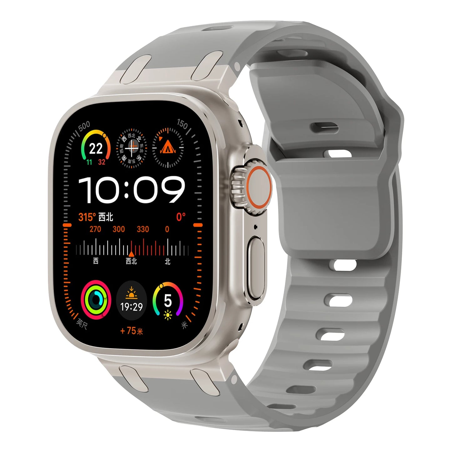 Sport Silicone Strap for Apple Watch Ultra — Stainless Connector Band 44/45/49mm — view 10 of watch straps