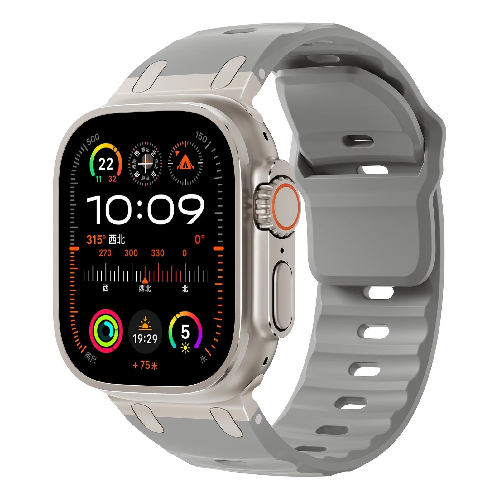 Sport Silicone Strap for Apple Watch Ultra — Stainless Connector Band 44/45/49mm — view 10 of watch straps