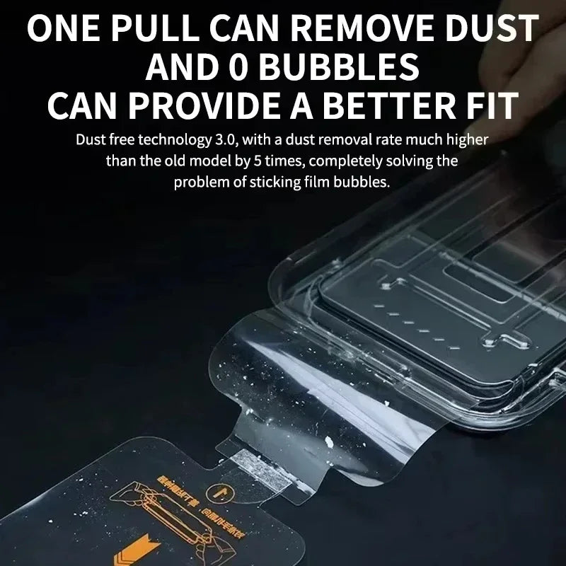 Oleophobic Dust-Free Screen Protector for iPhone 17 Pro Max/16/15/14/13/11/12/SE — view 3 of screen protectors
