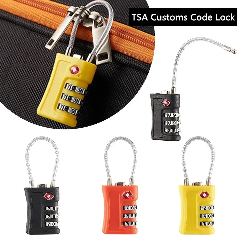 TSA-approved 3-digit travel combination padlock for luggage — view 2