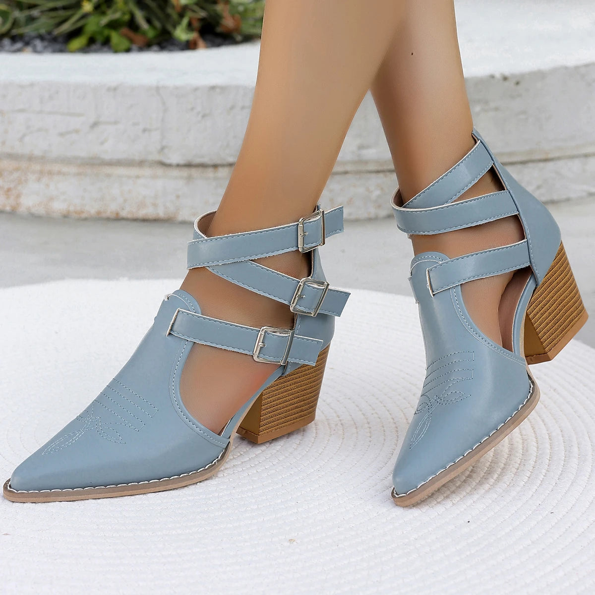 Sandals & Slides — Pointed-Toe Soft Leather High-Heel Sandals, Elegant Dress Heels — view 4 of sandals & slides