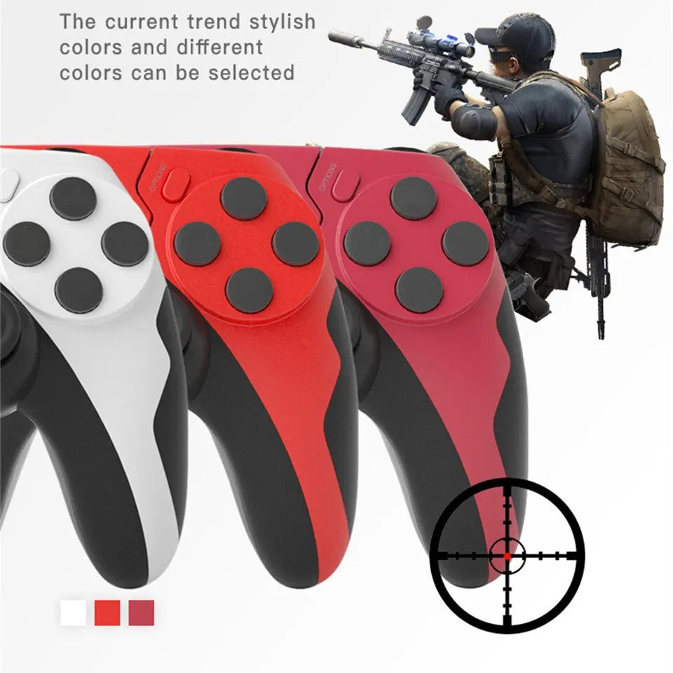 GAMINJA P48 Wireless Gamepad Controller – Six-Axis Gyroscope + Dual Vibration for PS4/PS3 & PC (Win 7/8/10)