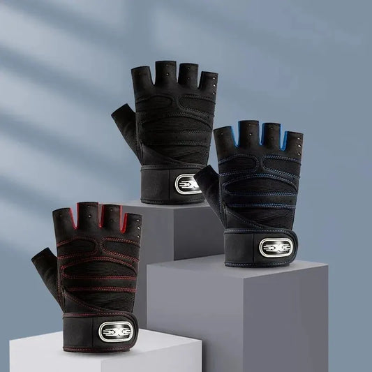 Half-Finger Cycling Gloves Shock-Absorbing — Breathable Anti-Slip Gel Padded Fitness & MTB Gloves — view 1 of gloves