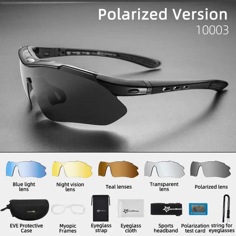 Polarized Sport Cycling Sunglasses — Men's UV400 MTB & Road Bike Glasses — view 7 of sunglasses