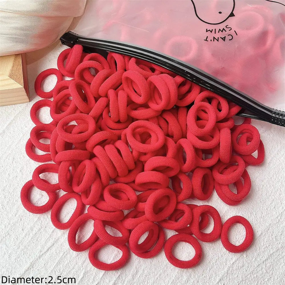 50pcs Black Elastic Hair Band Leagues Ties Colets Scrunchies Springs Gum Accessory For Girl Women No Damage Pigtails Holder Set — view 13 of product