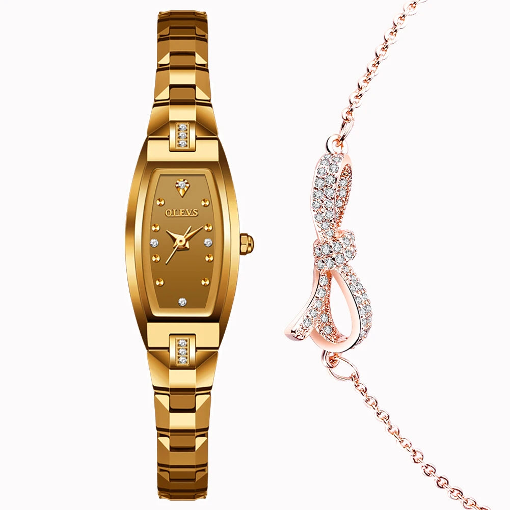 OLEVS Women's Gold & Rose Gold Watch — Luxury Diamond Quartz Wristwatch — view 10 of watches