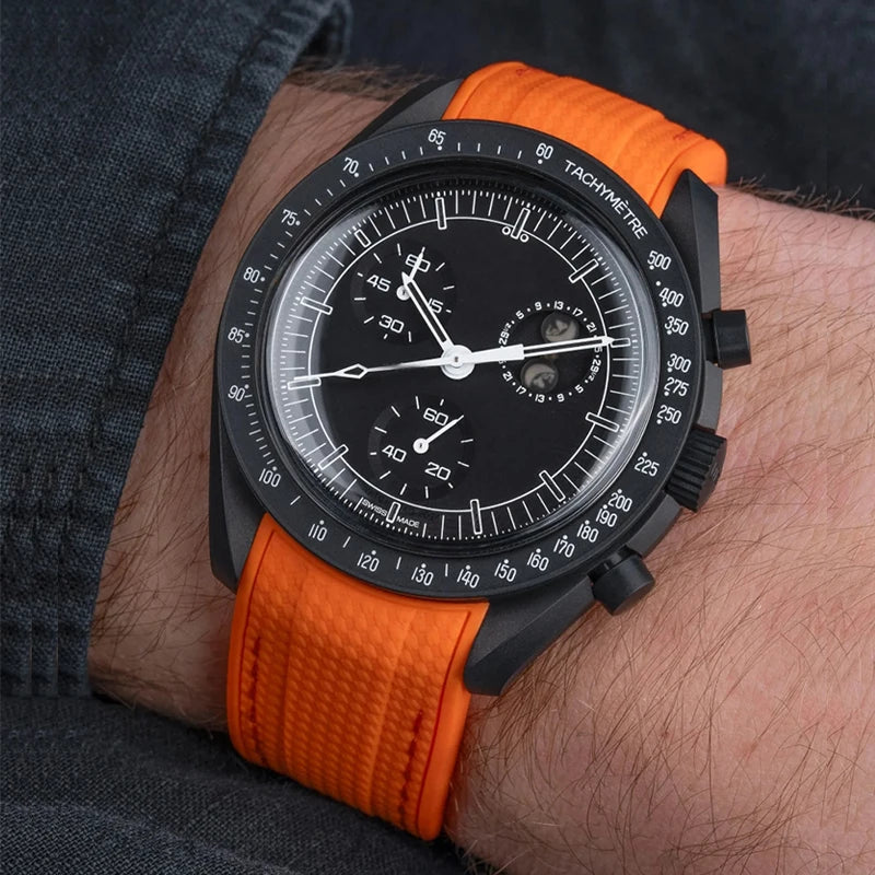 MoonSwatch Diving Strap — 20mm Curved-End Rubber Watch Band for Omega x Swatch — view 6 of watch straps