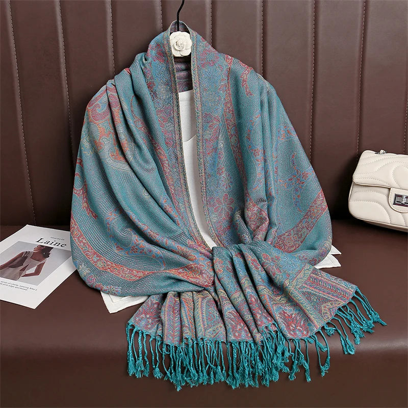 Pashmina Scarf in 58 Signature Shades — Cashmere-Feel Women's Tassel Shawl Wrap Color Stack