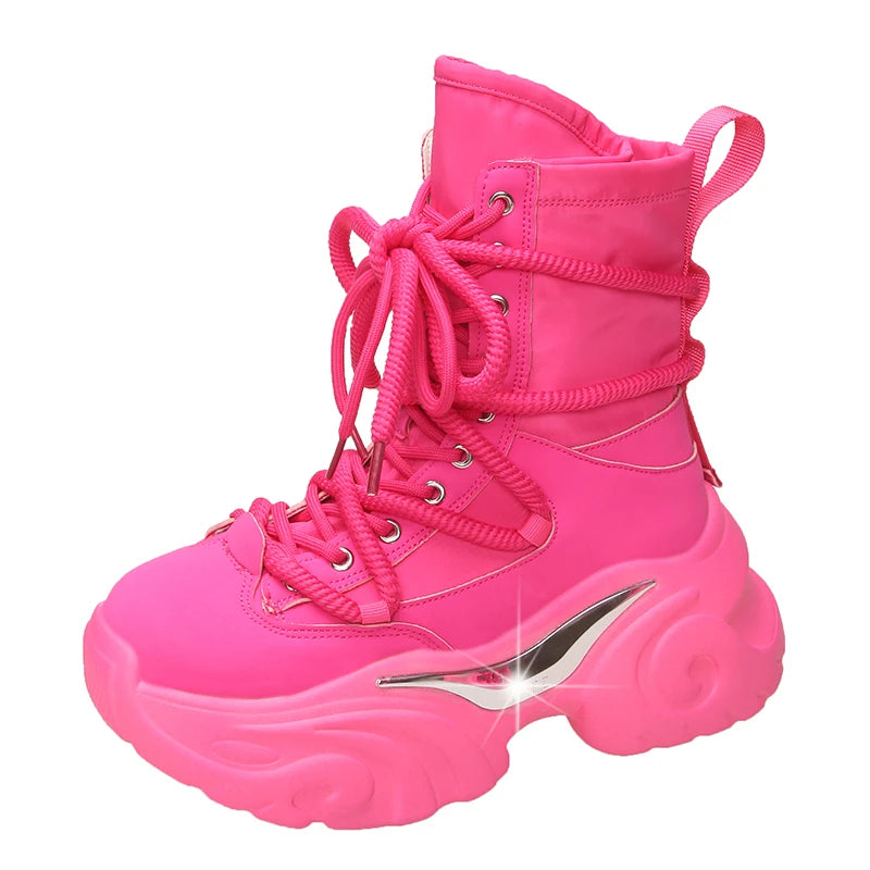 Chunky Platform Ankle Boots — Breathable High-Top Sneaker Booties 7.5 cm — view 7 of boots