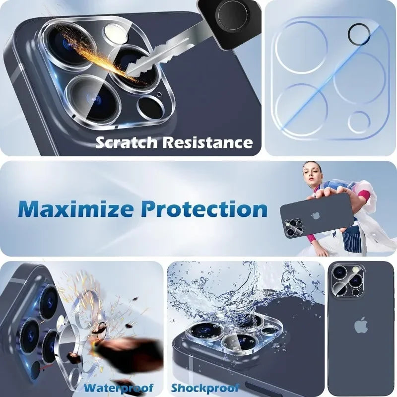 8-in-1 Tempered Glass + Camera Lens Protector for iPhone 11-17 Pro Max Total Kit — view 6 of screen protectors