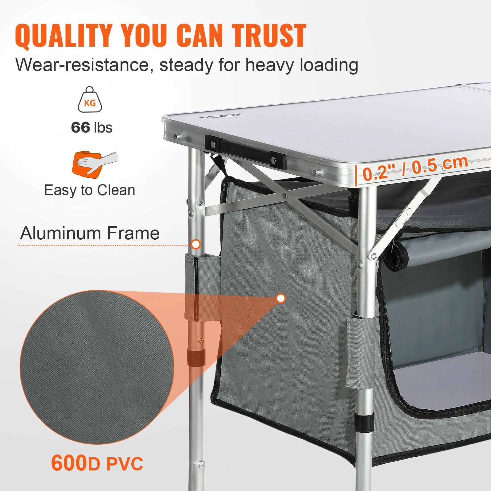 SucceBuy Aluminum Camping Folding Table — Quick-Set Cooking Station — view 4 of outdoor sports