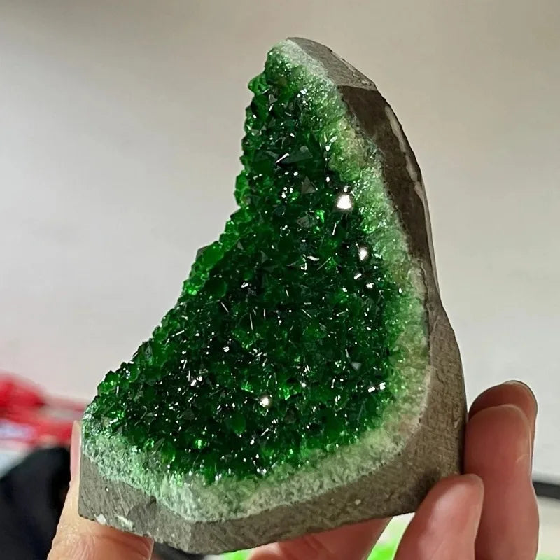 Crystal & Gemstone Green Geode Quartz Cluster — 200-300g Natural Stone Decor Craft — view 1 of crystal & gemstone
