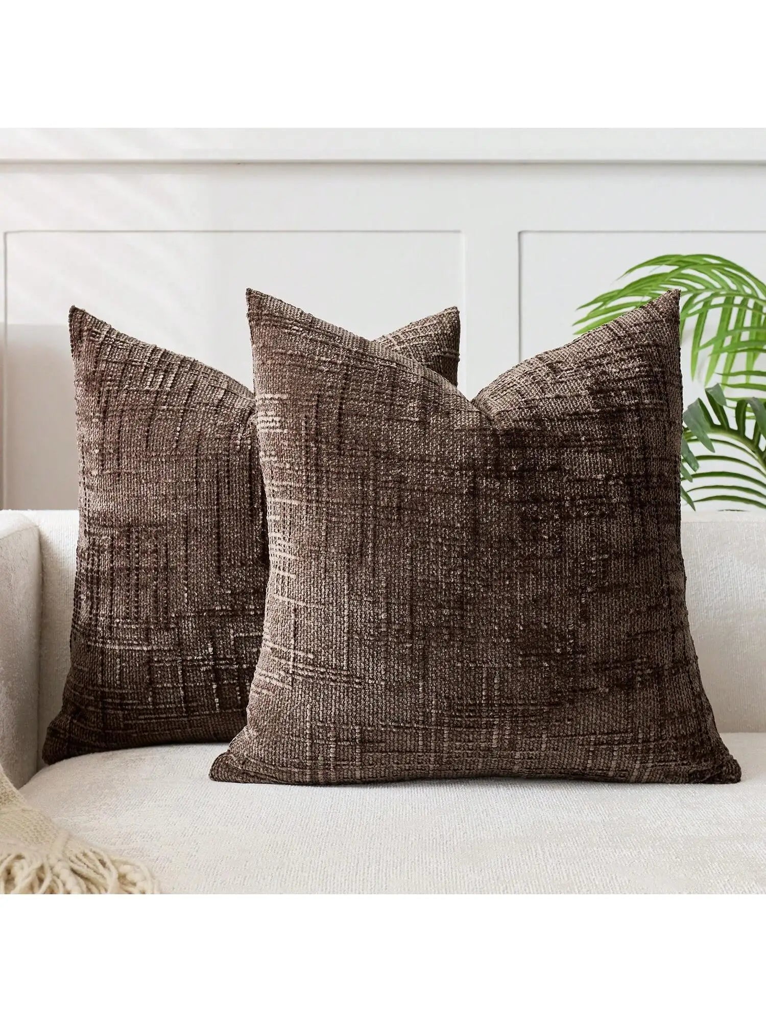 Khaki Chenille Striped Cushion Cover &mdash; 30&times;50 cm Geometric Throw Pillow for Sofa &amp; Bed — view 7 of cushion covers & pillow cases