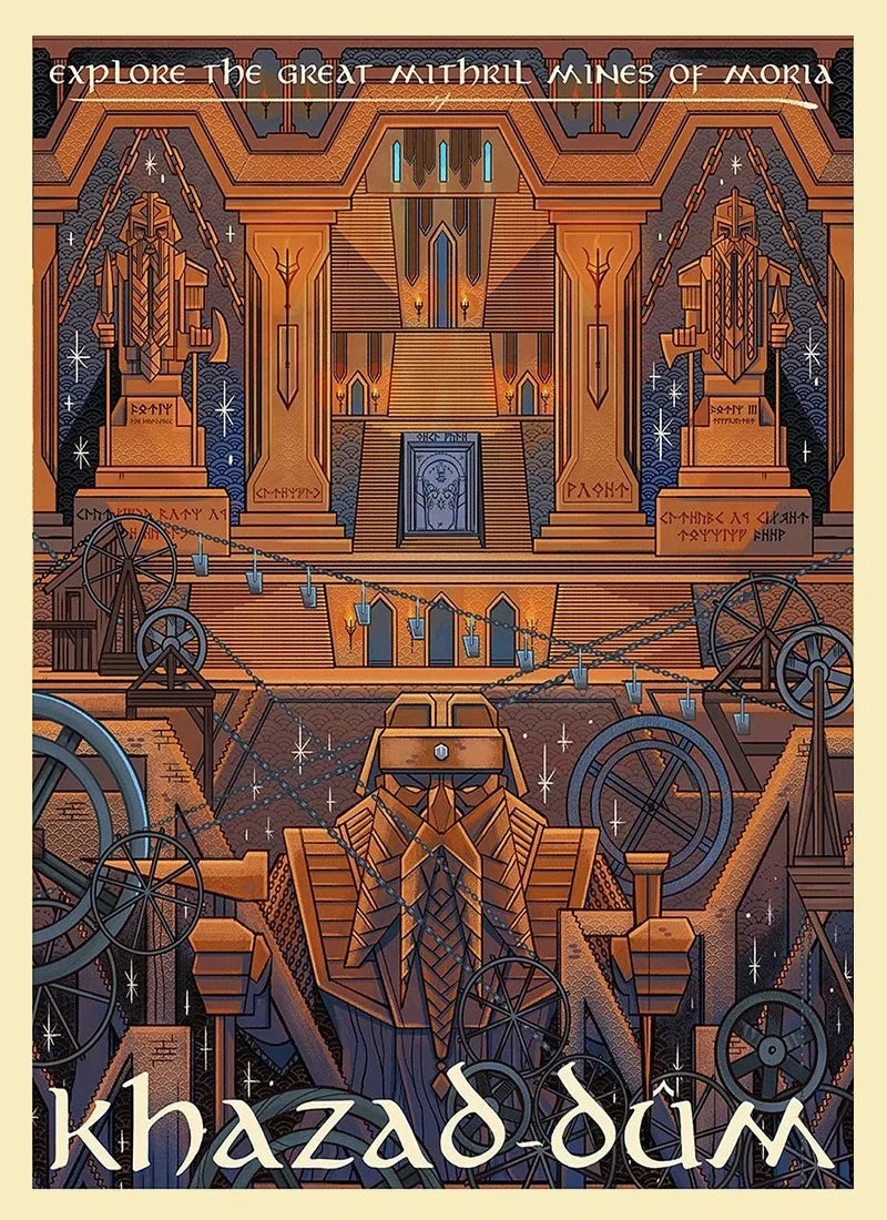 Middle-Earth Travel Canvas Poster &mdash; Vintage Lord of The Rings Fantasy Movie Wall Art — view 16 of wall art & prints
