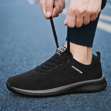 Men's Knit Sneakers — Running Walking Sock-Fit Athletic Gym Lightweight Trainers — view 1 of sneakers