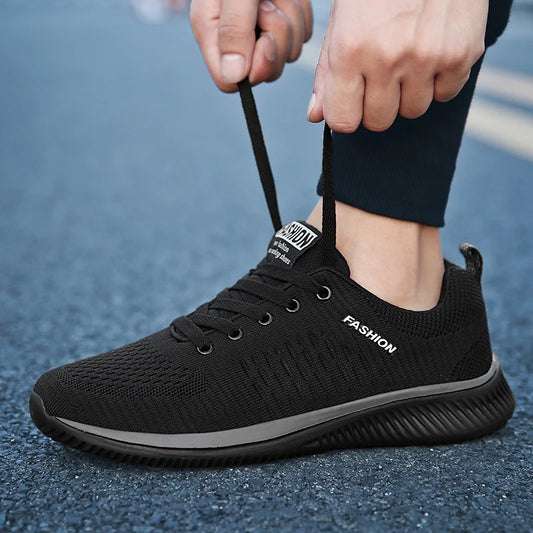 Men's Knit Sneakers — Running Walking Sock-Fit Athletic Gym Lightweight Trainers — view 1 of sneakers