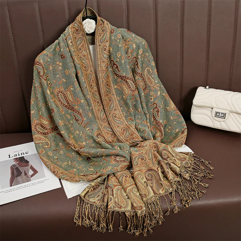 Hijab Scarf Long Pashmina — Lightweight Modest-Fashion Essential Cashmere Shawl Turban Head Wrap — view 20 of scarves & wraps