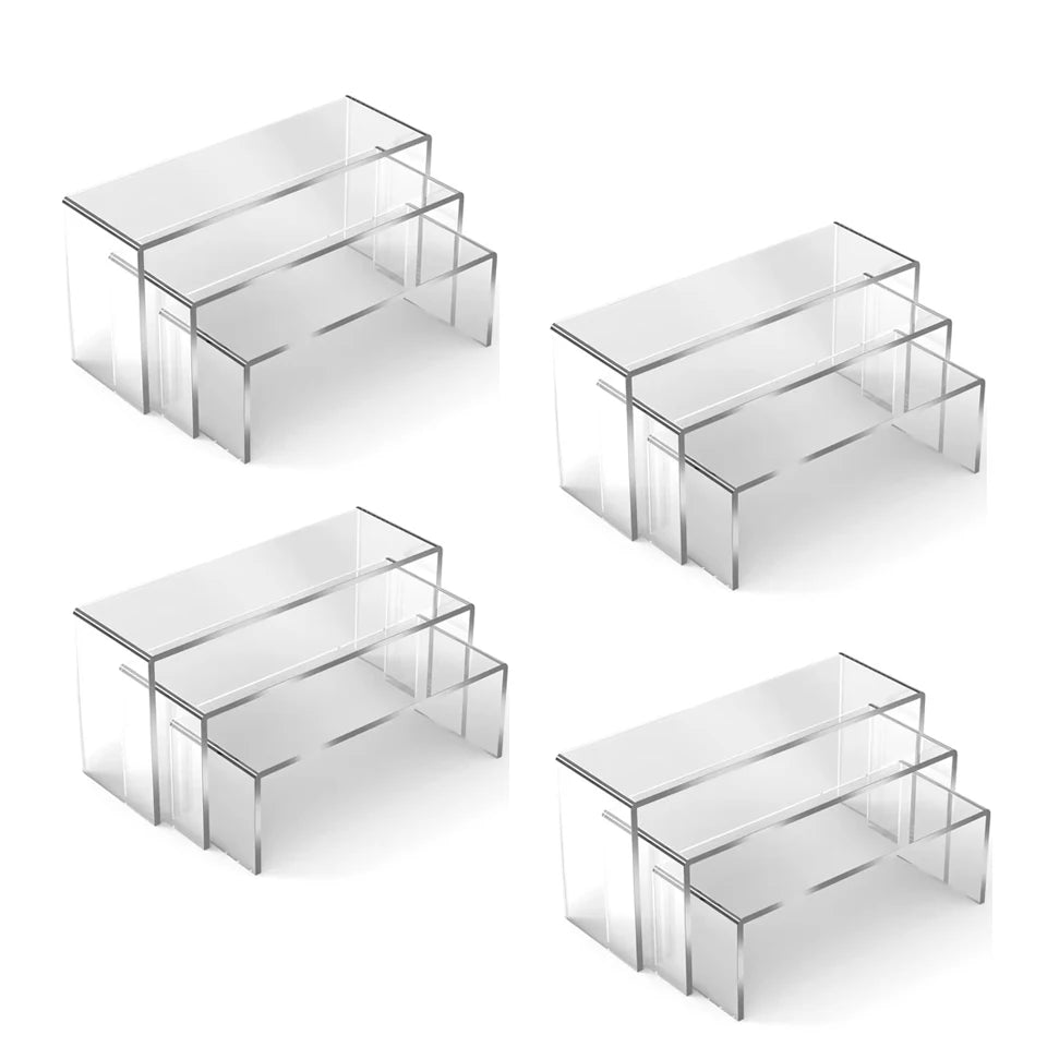 Storage Organizer Clear Acrylic Display Riser — 3/6/9/12-Piece Cosmetic Jewelry Cup Holder Showcase — view 7 of storage & organisation