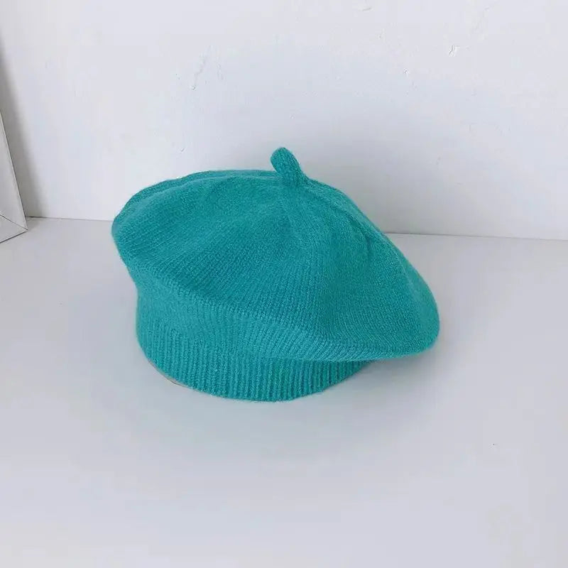 Flower Baby Beret Hat - Knitted Painter Cap for Infant Girls, Cute Toddler Princess Beret — view 10 of baby hats