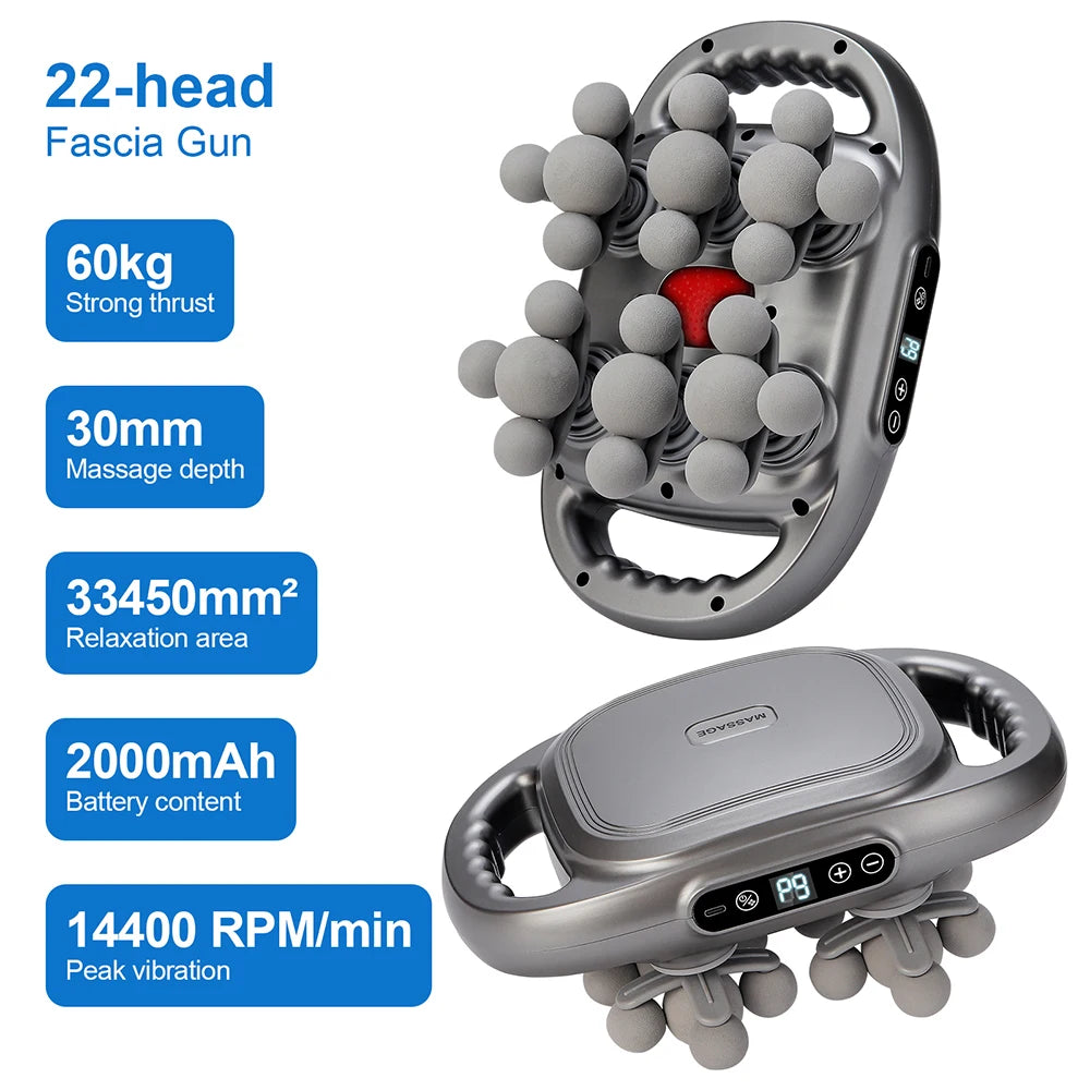16-Head Heated Fascia Gun — High-Frequency Percussion Massager — view 9 of recovery & massage
