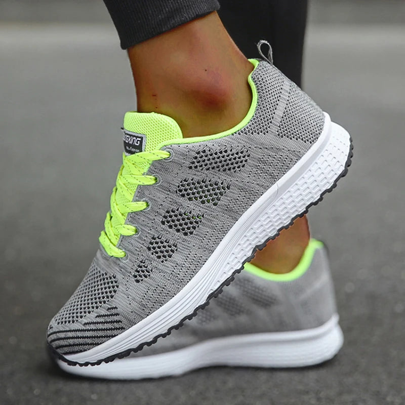 Women's Mesh Tennis Sneakers — Lace-Up Breathable Comfortable Trainers — view 7 of sneakers
