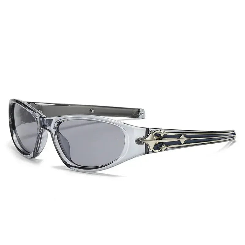 Y2K Cat-Eye Sunglasses Luxury — Punk Hip-Hop Rivet Star Designer Vintage Eyeglass UV400 Shades — view 4 of sunglasses