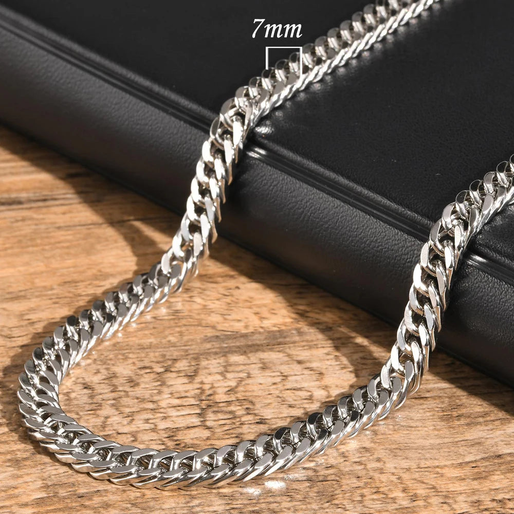 Cuban Link Chain Necklace 3mm 5mm 7mm 9mm Stainless Steel Hip-Hop Chain for Men Women Unisex — view 7 of necklaces