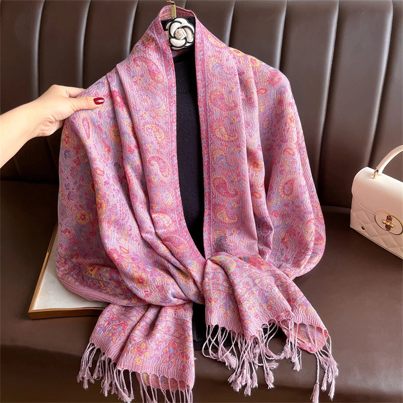 Pashmina Scarf in 58 Signature Shades — Cashmere-Feel Women's Tassel Shawl Wrap Color Stack