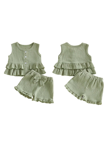 Baby Boys Solid T-Shirt & Shorts Set - 2-Piece Minimalist Basics Outfit — view 1 of baby outfits