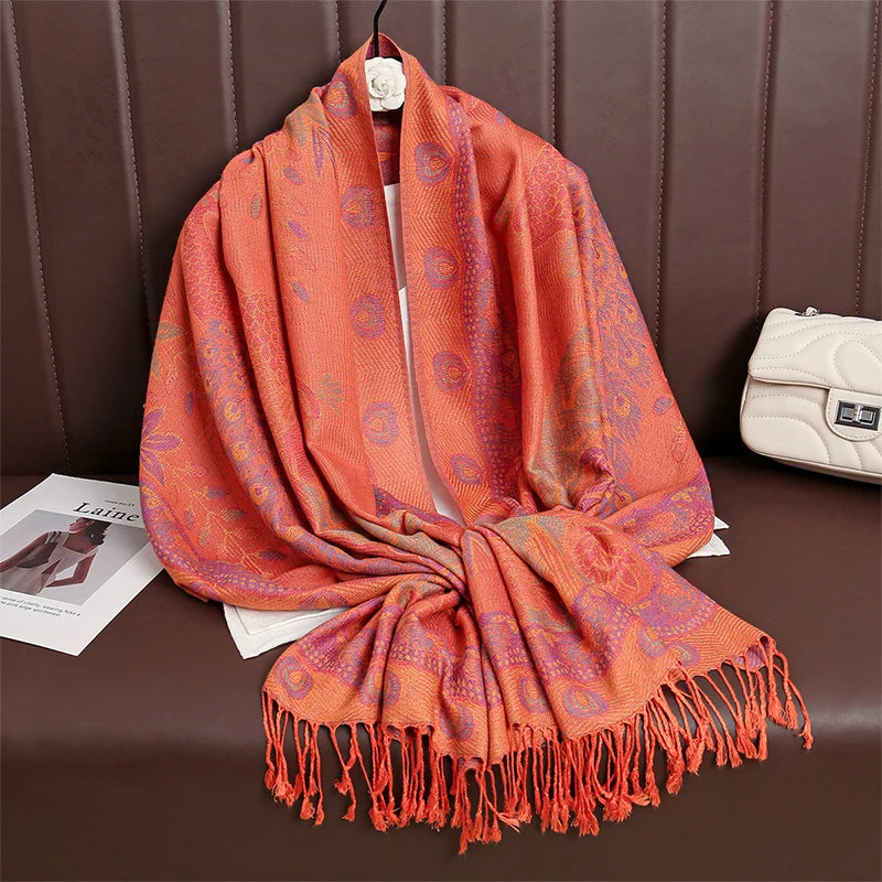Pashmina Scarf in 58 Signature Shades — Cashmere-Feel Women's Tassel Shawl Wrap Color Stack — view 15 of scarves & wraps