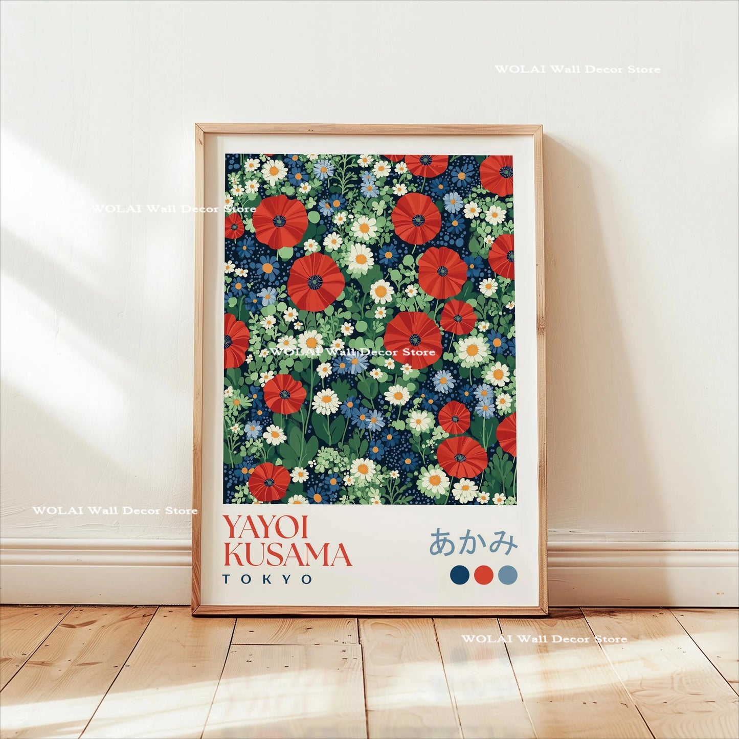 Yayoi Kusama Koi &amp; Jellyfish Canvas Poster &mdash; Japanese Hokusai Giant Wave Wall Art