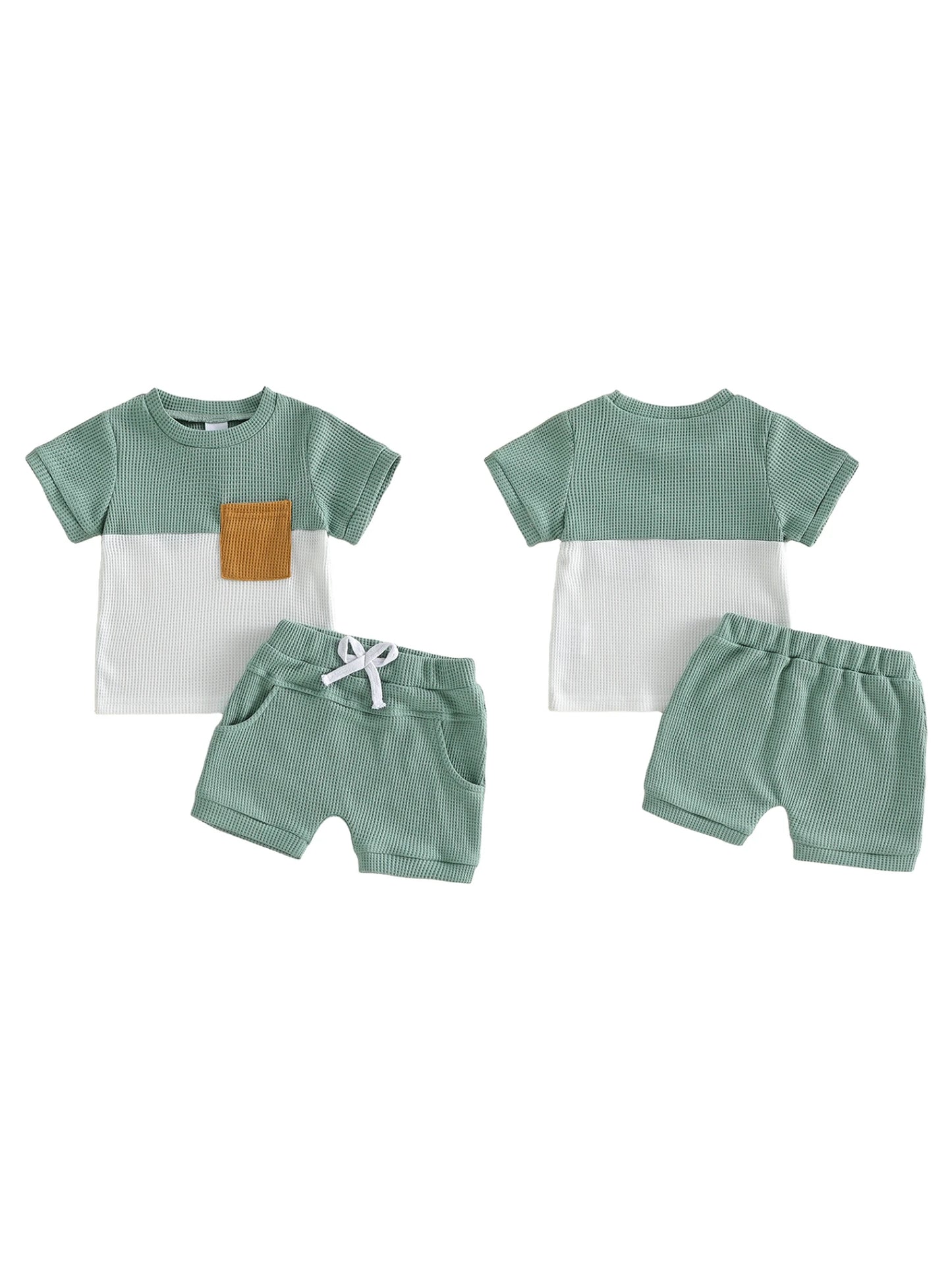 Infant Boy Printed T-Shirt & Elastic Shorts Set - Summer Outfit — view 3 of infant sets