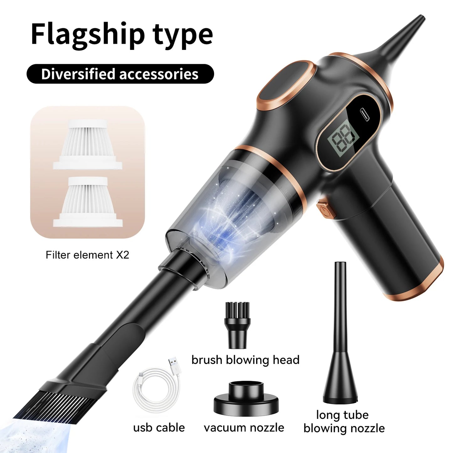 Wireless Mini Vacuum Cleaner (ABS) – High-Power Portable Vacuum for Car, Sofa & Office — view 7 of electronics & gadgets