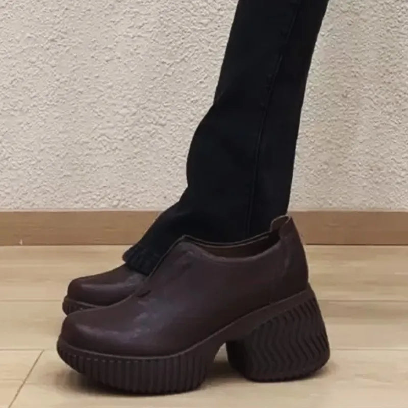 Heels & Pumps — Genuine Leather Height-Increasing Loafer Heels, Office-Friendly Concealed Lift — view 4 of heels & pumps