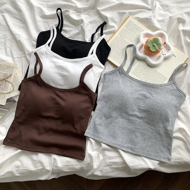 Built-In Bra Camisole — Spaghetti-Strap Slim-Fit Tank with Chest Pad for Women — view 2 of tanks & camisoles
